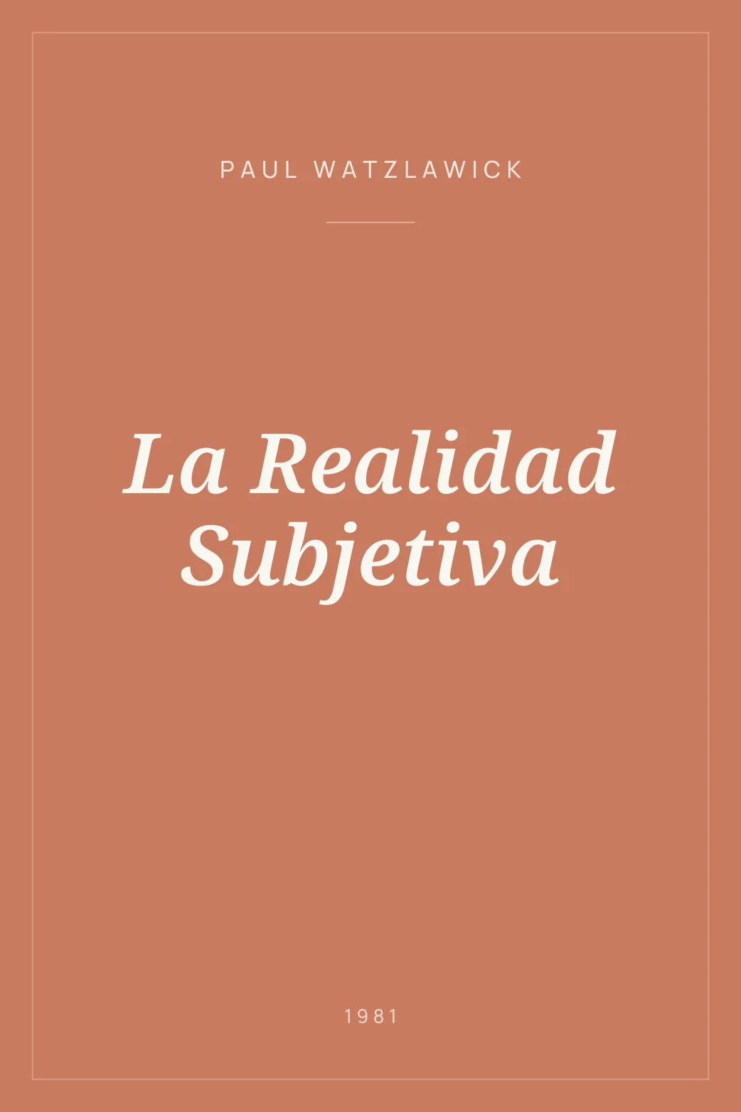 Portada de La Realidad Subjetiva