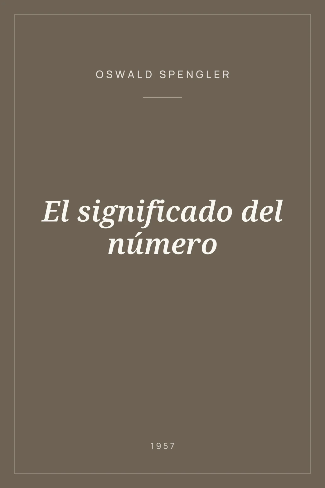Portada de El significado del número