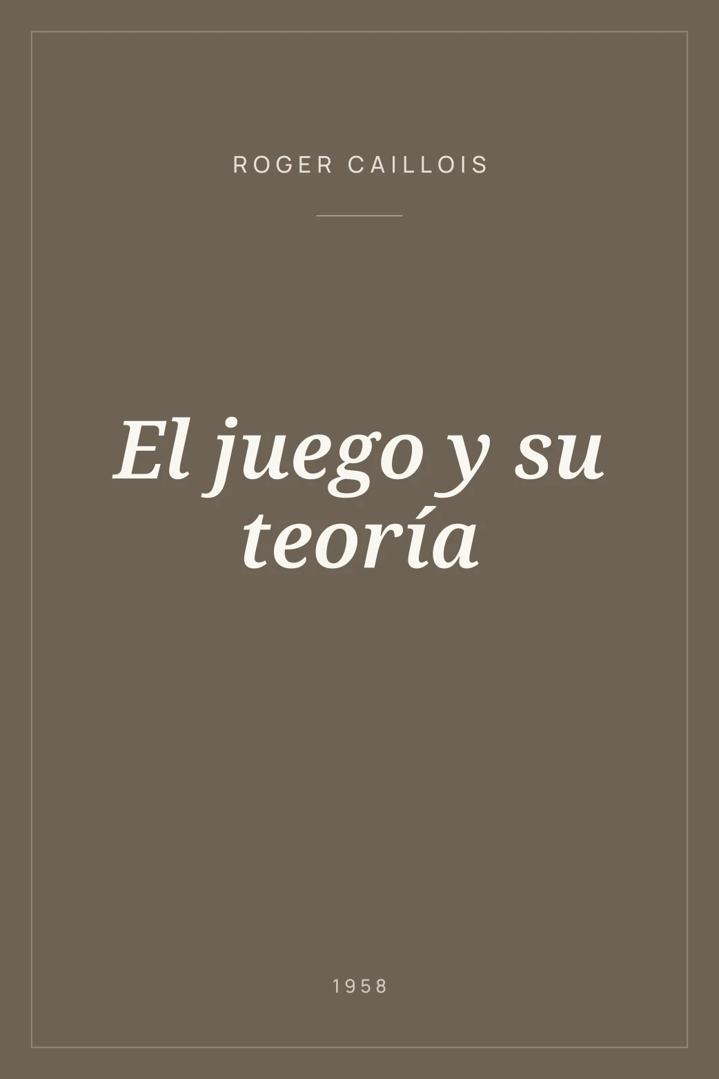 Portada de El juego y su teoría