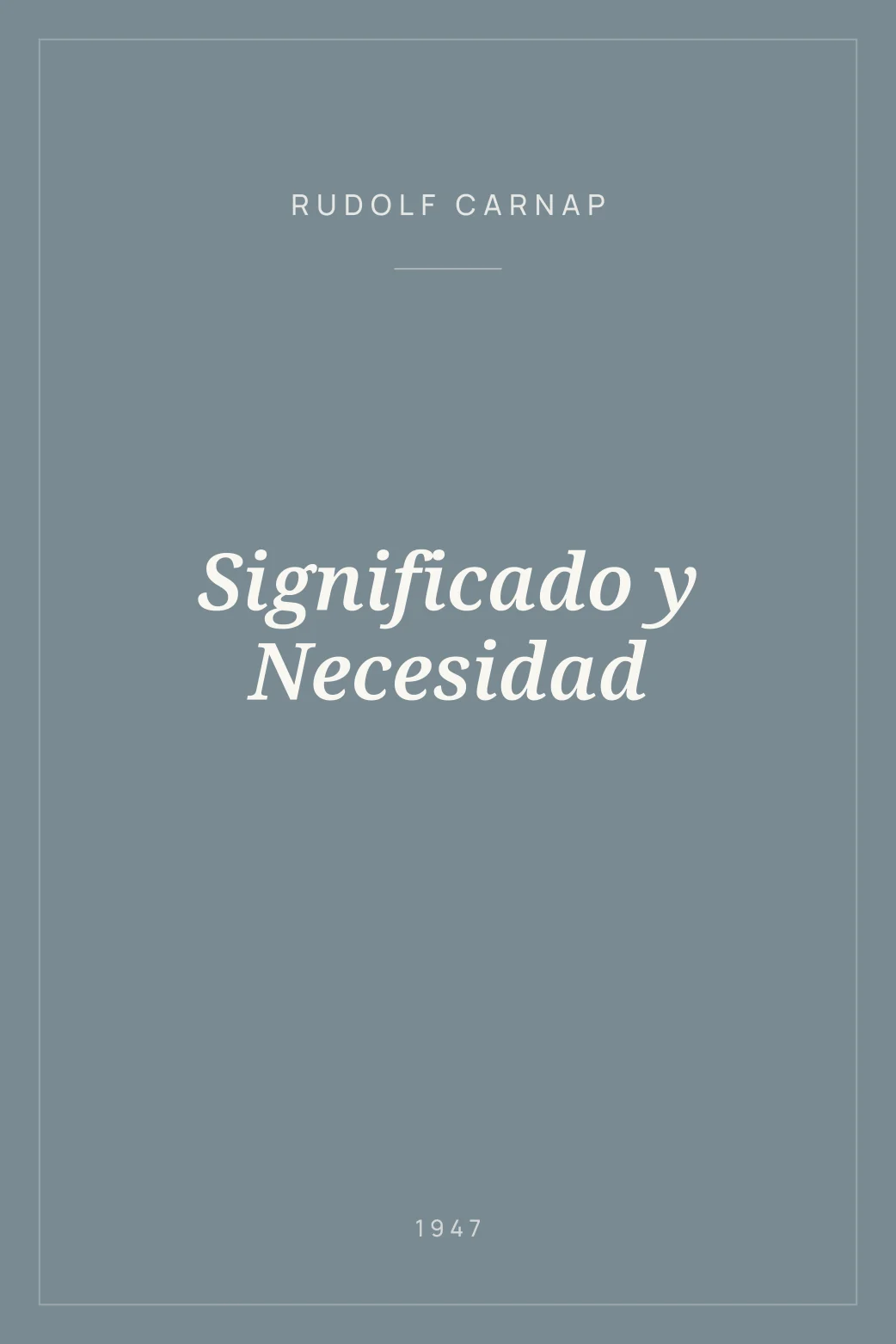 Portada de Significado y Necesidad