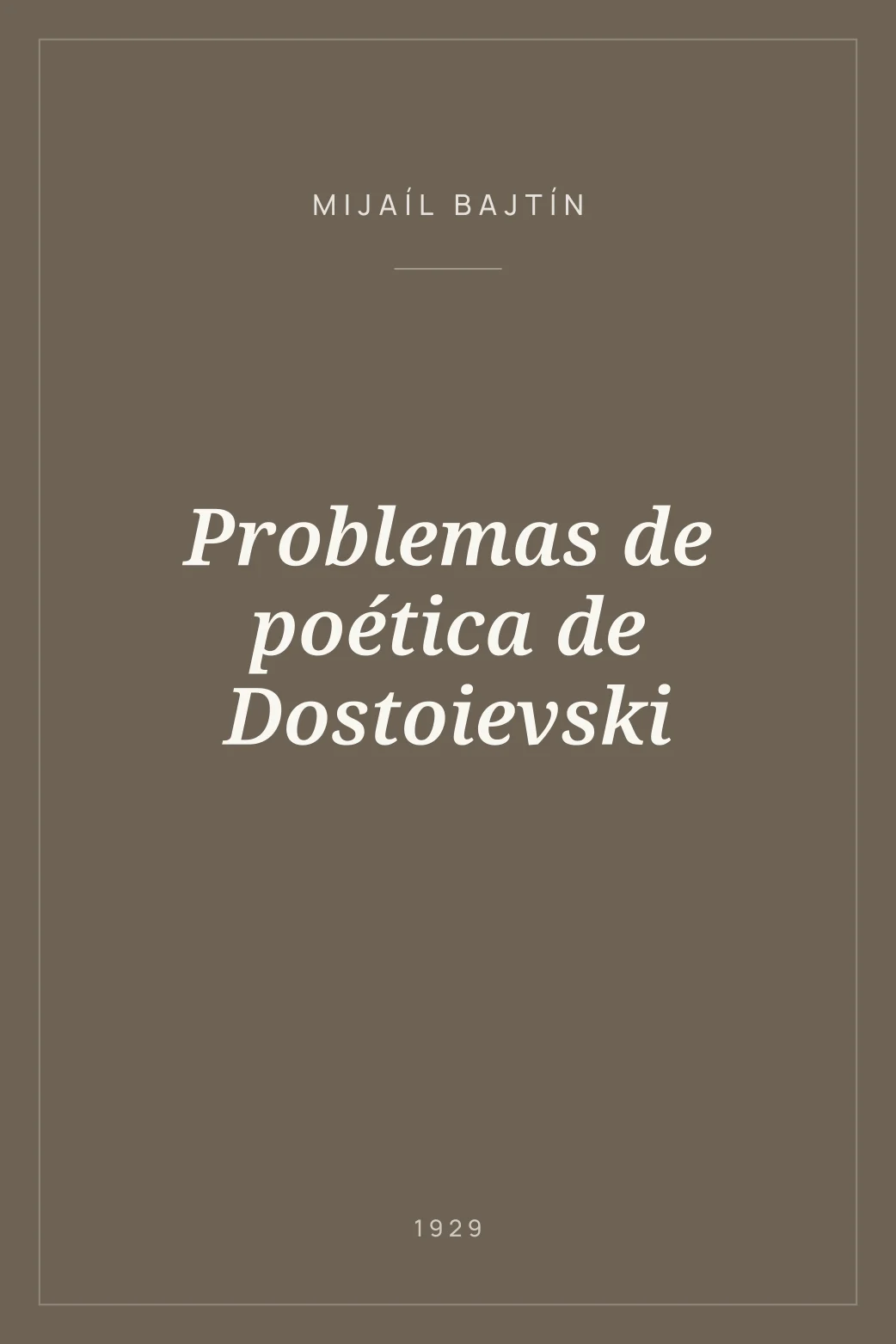 Portada de Problemas de poética de Dostoievski