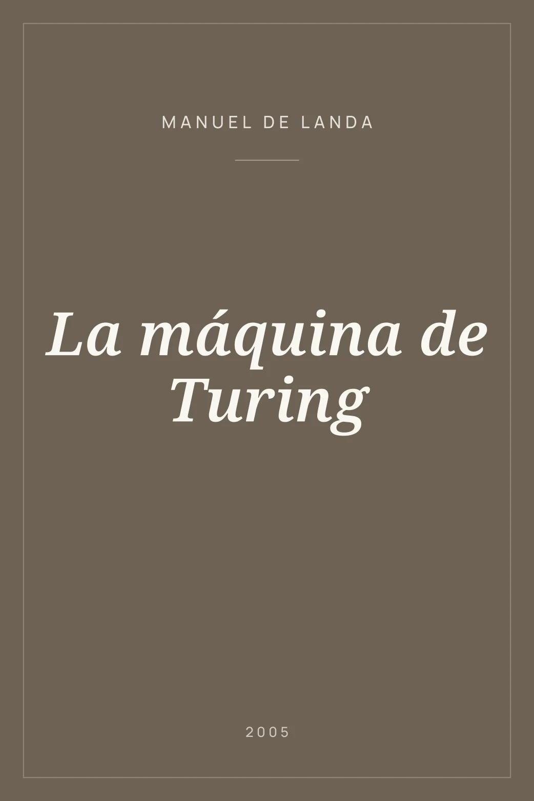 Portada de La máquina de Turing