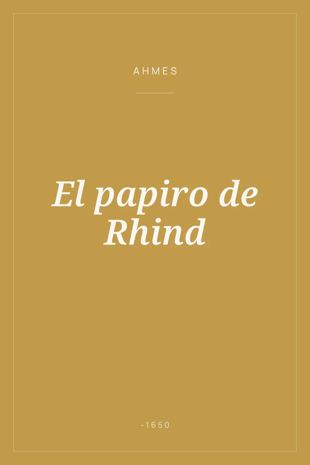 Portada de El papiro de Rhind