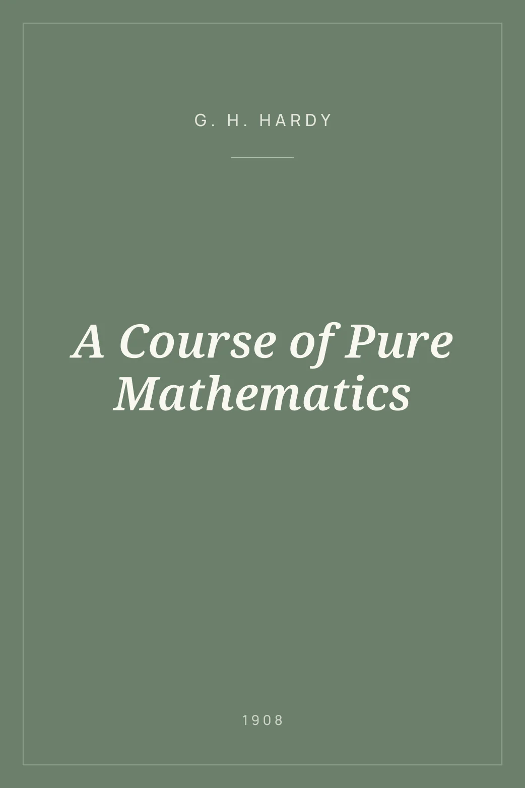 Portada de A Course of Pure Mathematics