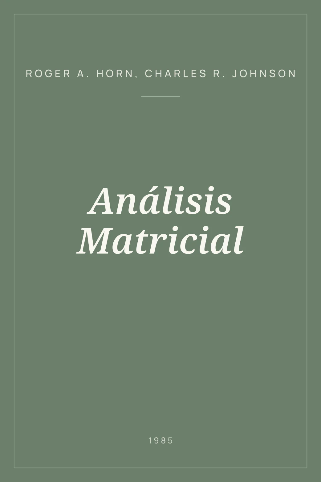 Portada de Análisis Matricial