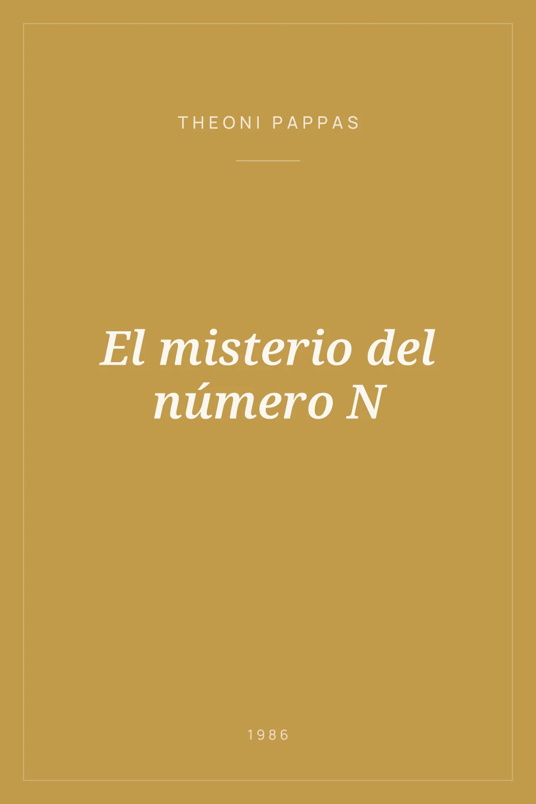 Portada de El misterio del número N