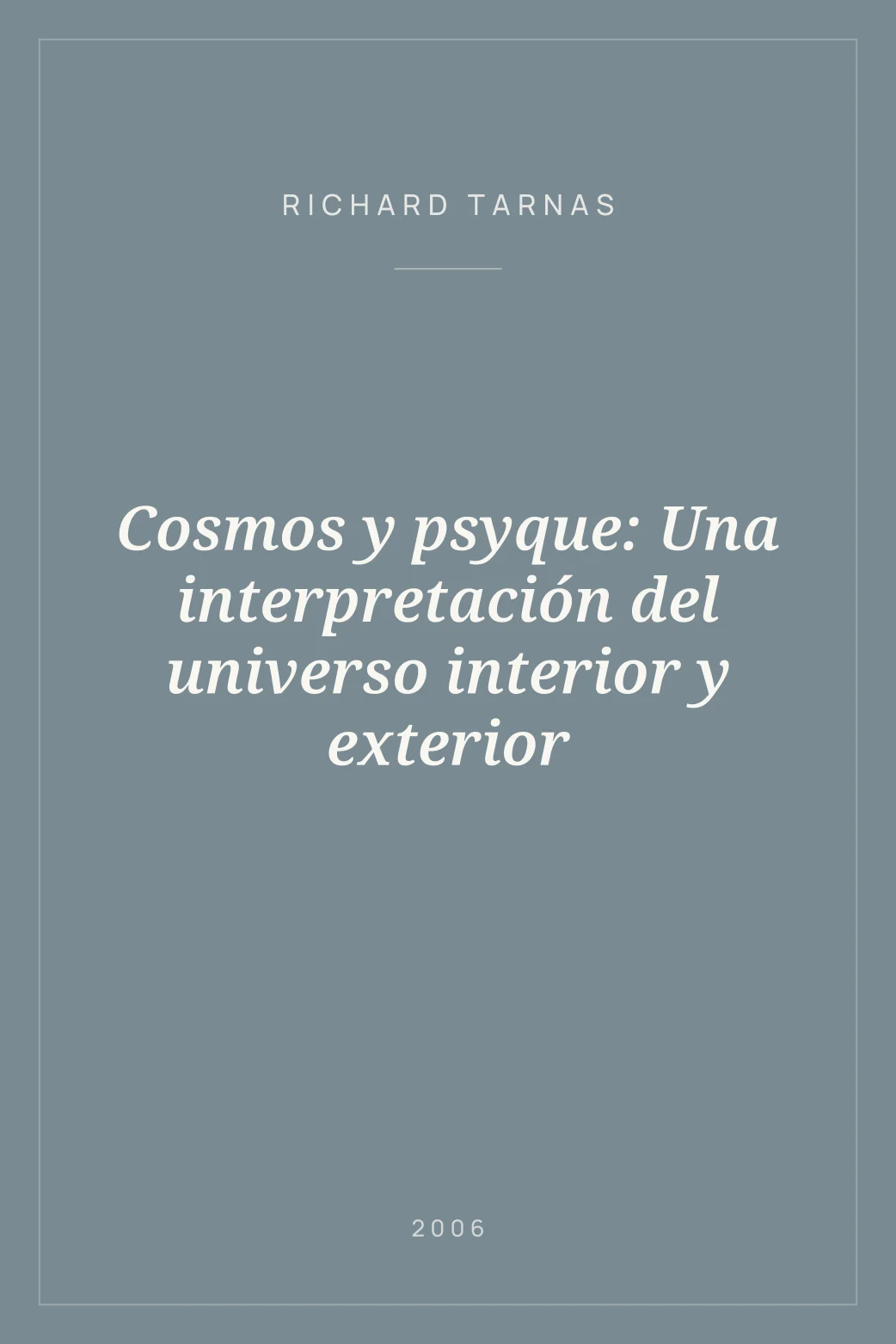 Portada de Cosmos y psyque: Una interpretación del universo interior y exterior