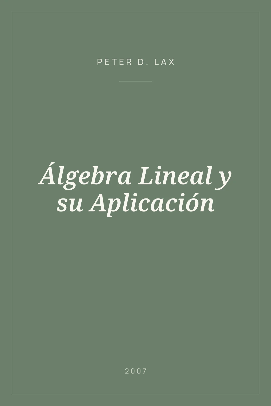 Portada de Álgebra Lineal y su Aplicación
