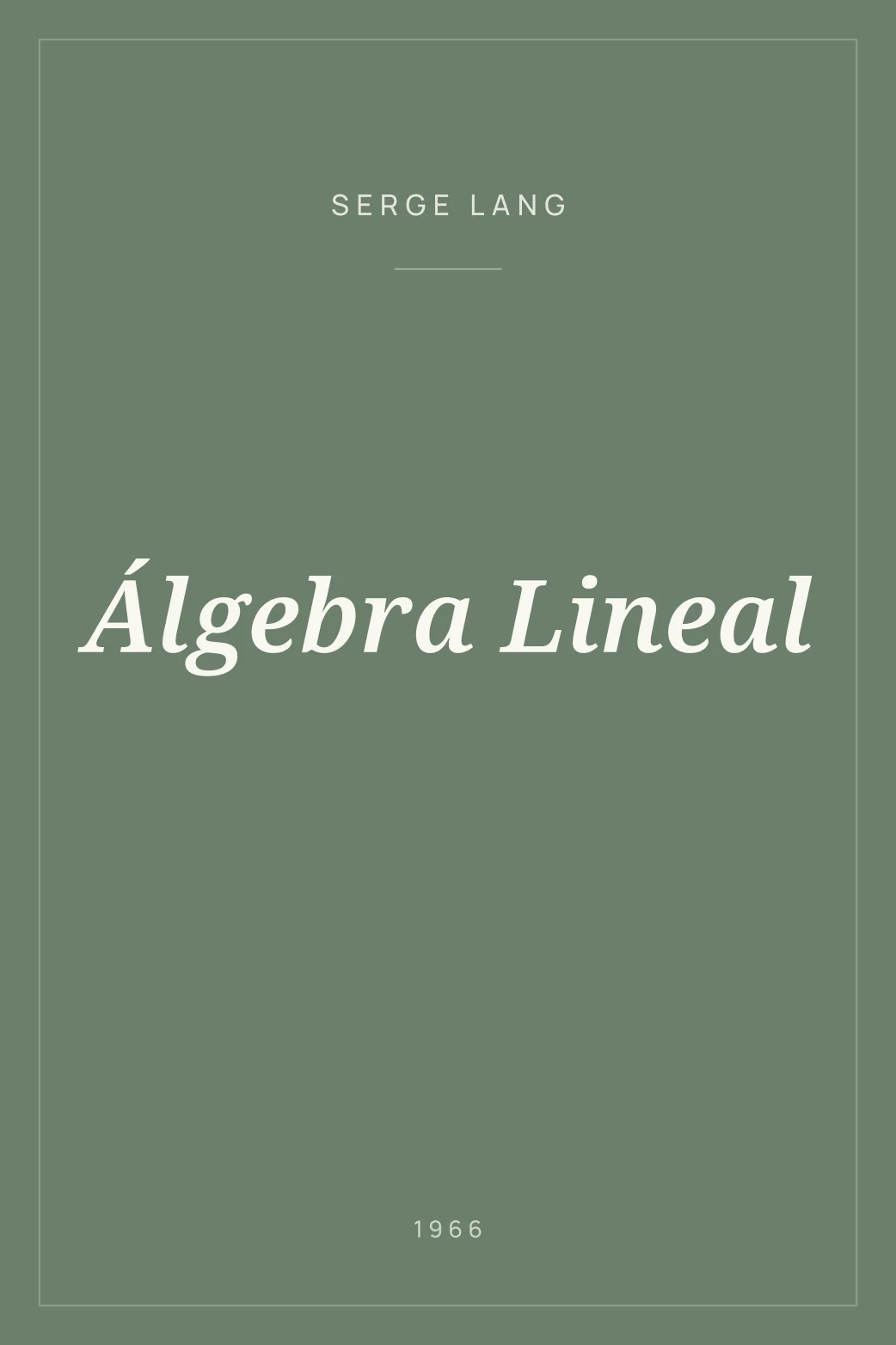 Portada de Álgebra Lineal