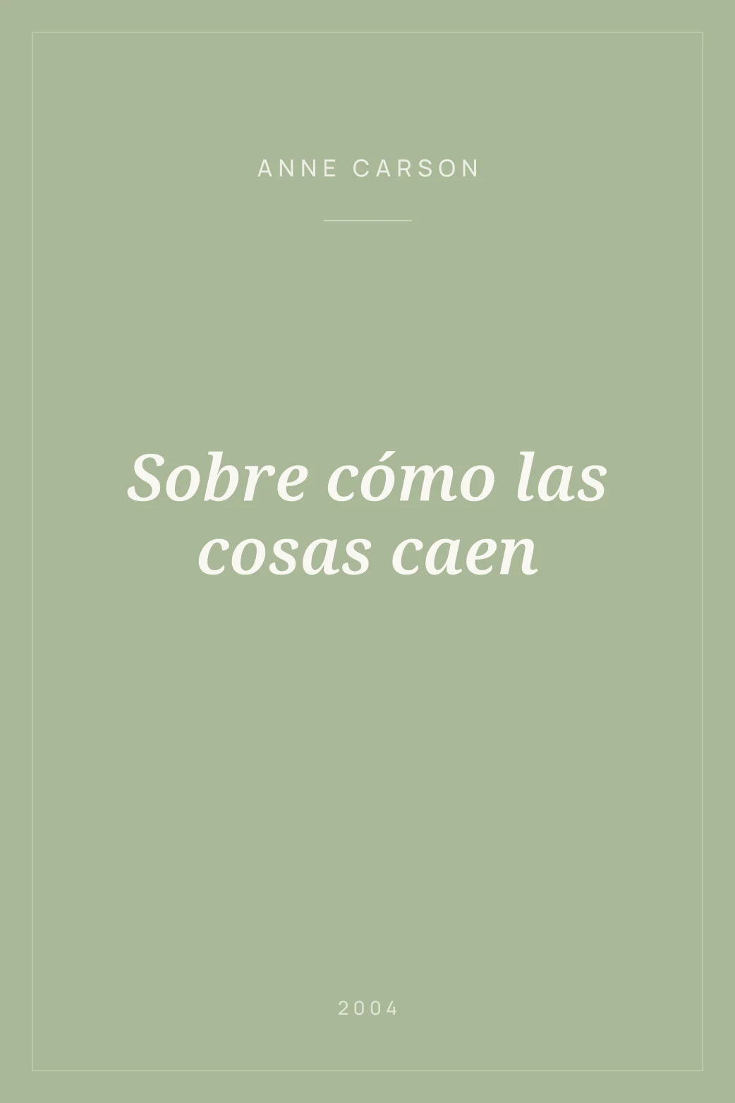 Portada de Sobre cómo las cosas caen