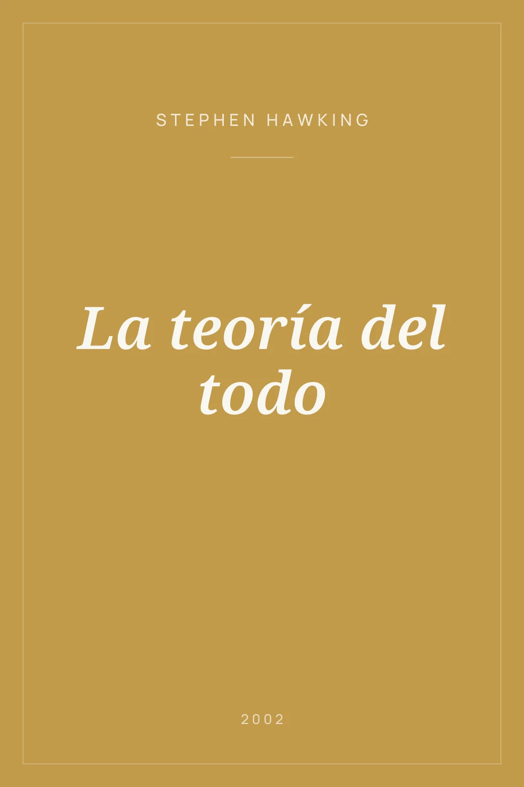 Portada de La teoría del todo