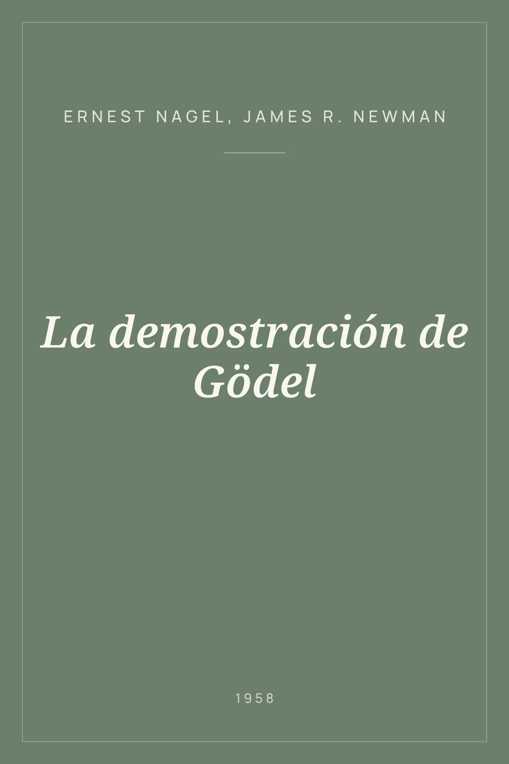 Portada de La demostración de Gödel