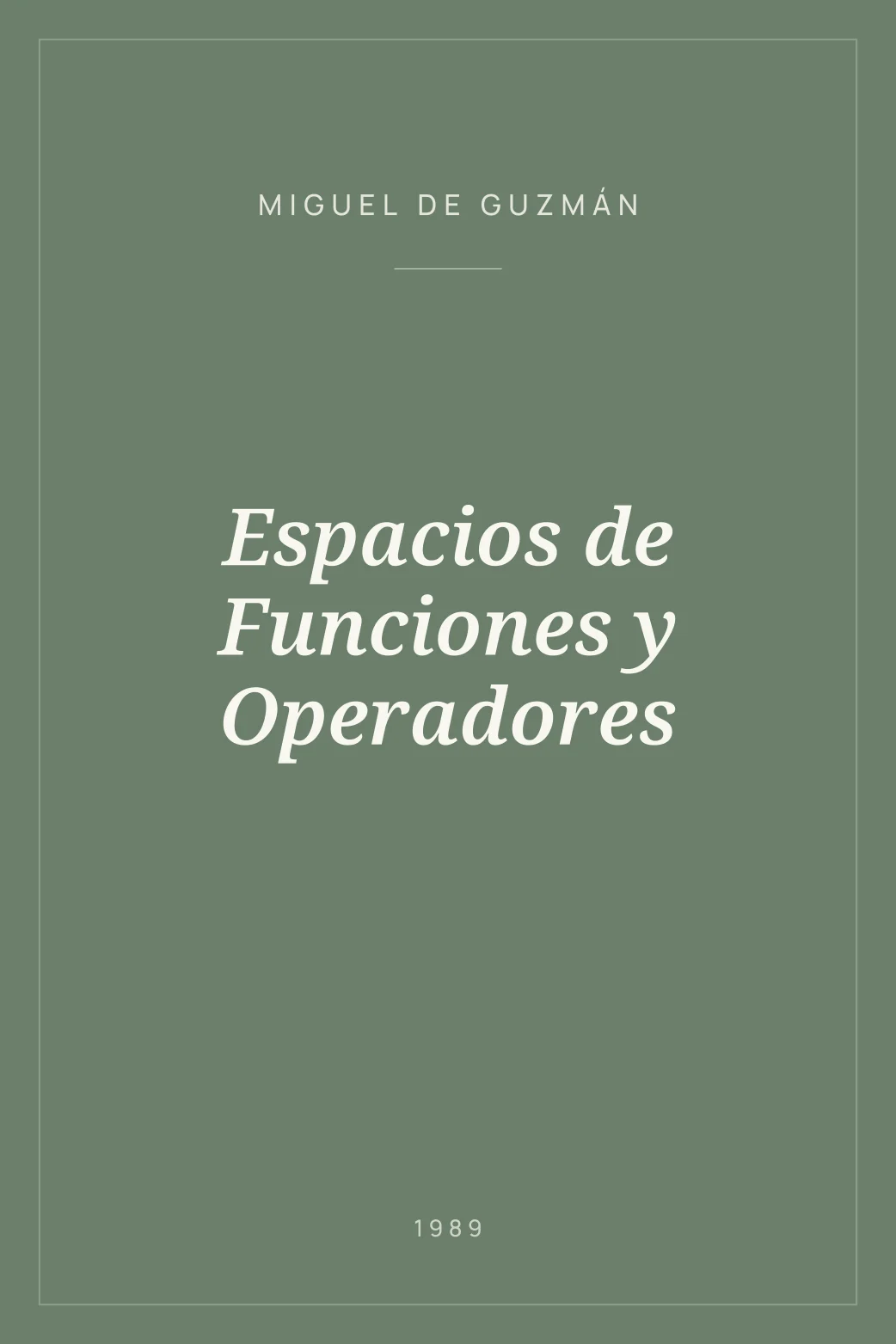 Portada de Espacios de Funciones y Operadores