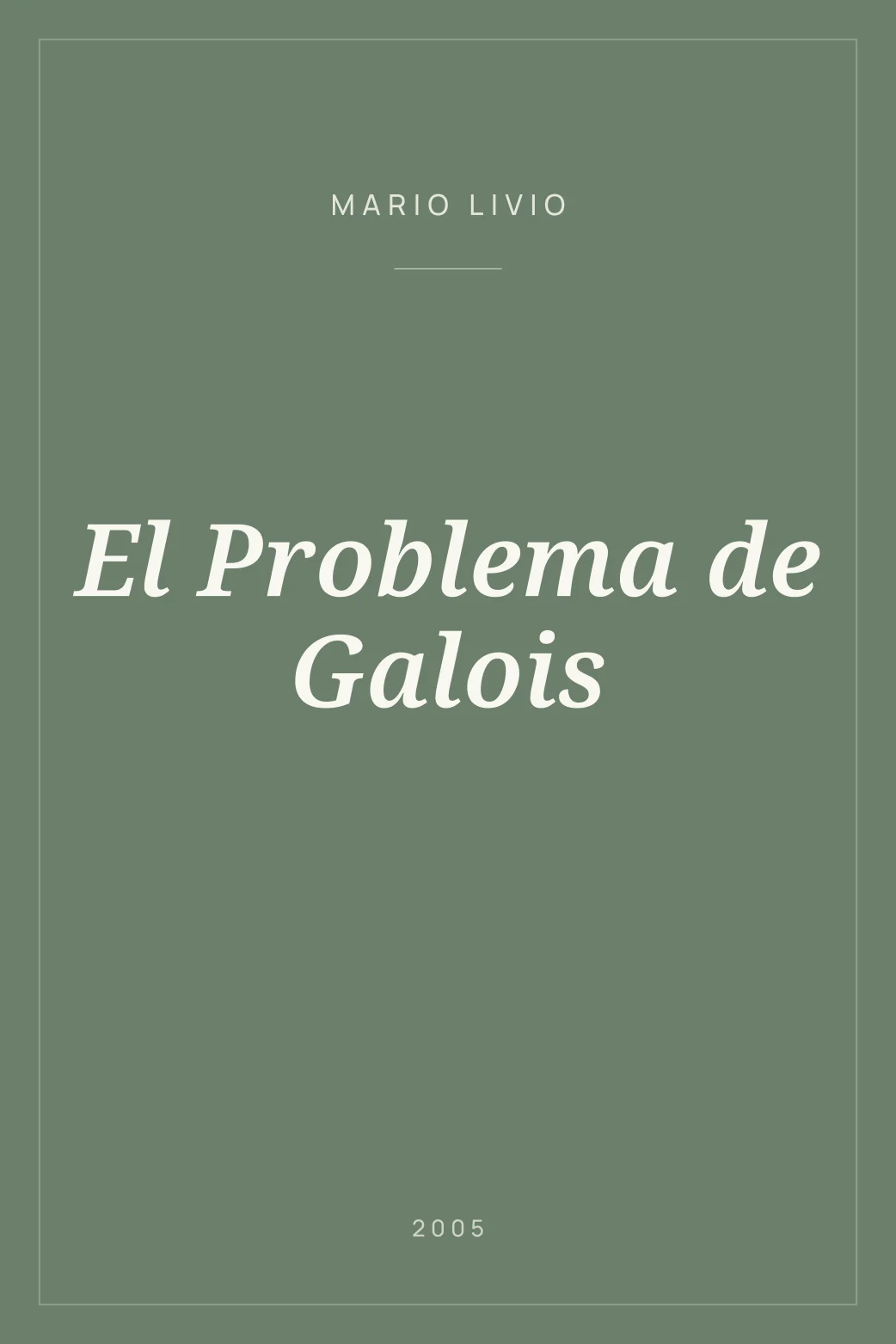 Portada de El Problema de Galois