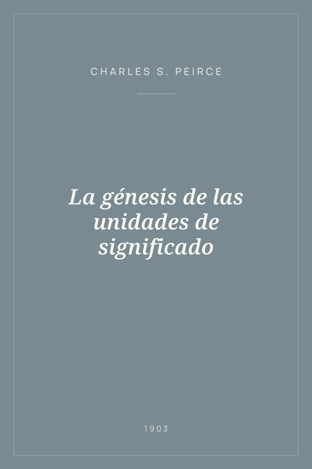 Portada de La génesis de las unidades de significado