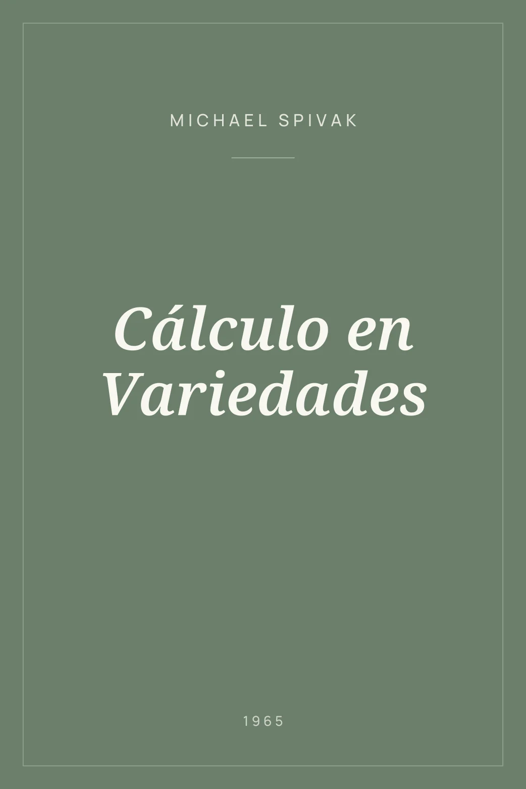 Portada de Cálculo en Variedades