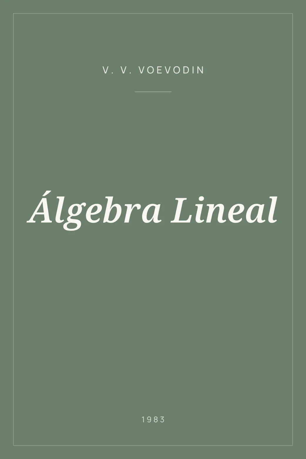 Portada de Álgebra Lineal