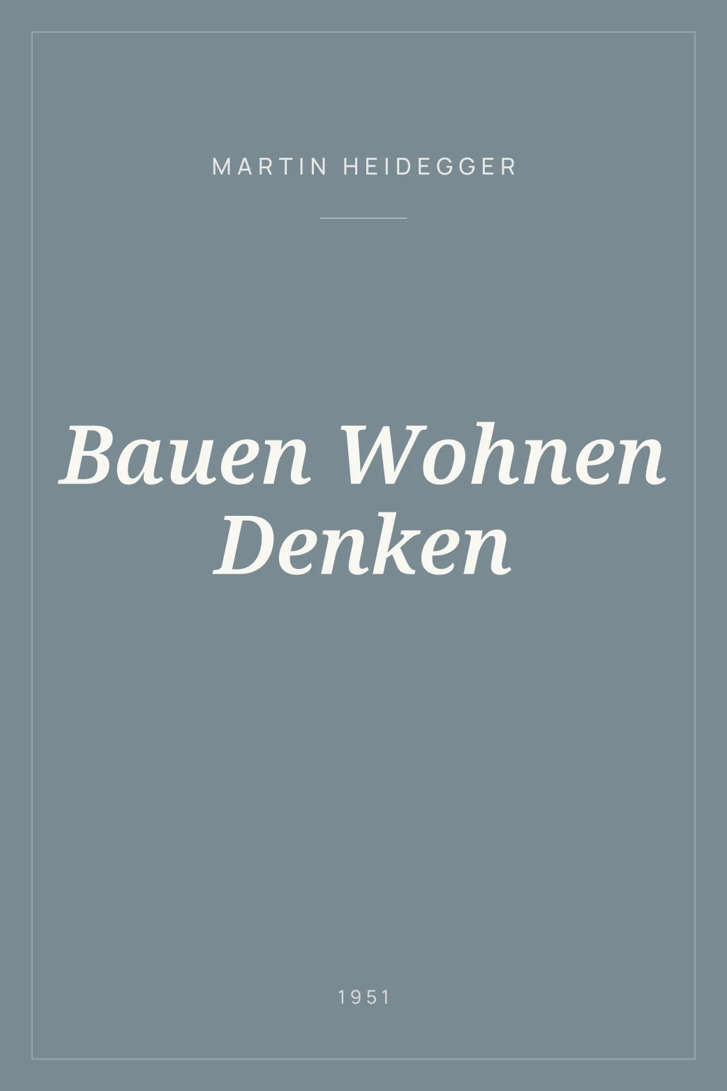 Portada de Bauen Wohnen Denken