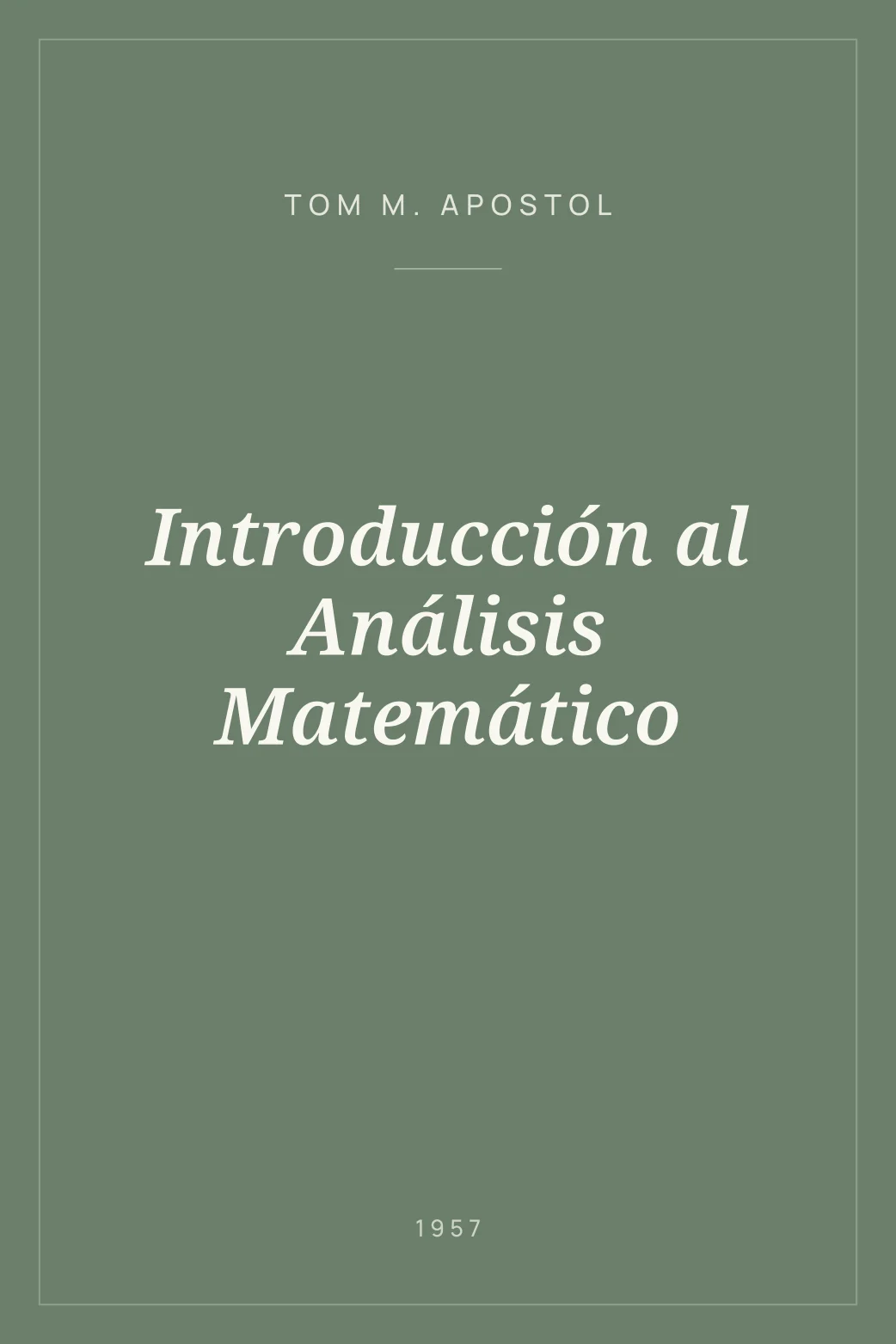 Portada de Introducción al Análisis Matemático