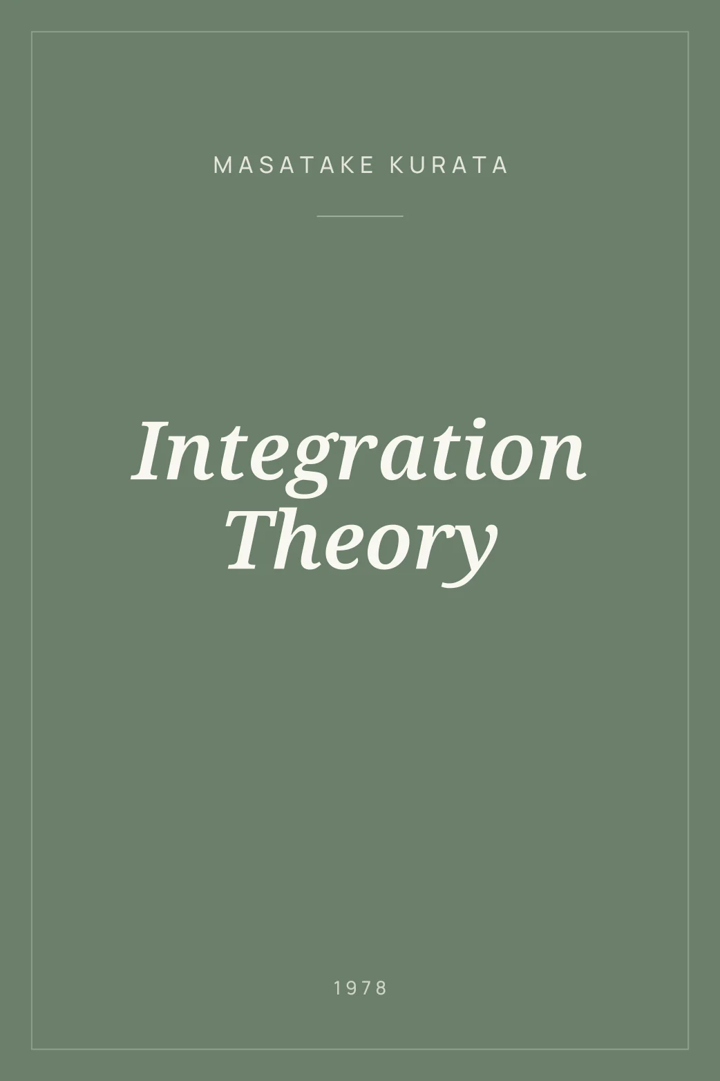 Portada de Integration Theory