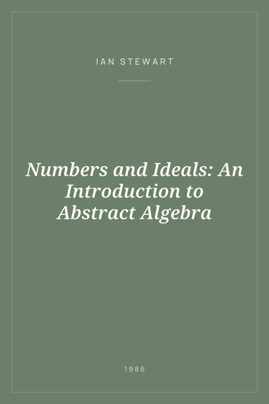 Portada de Numbers and Ideals: An Introduction to Abstract Algebra