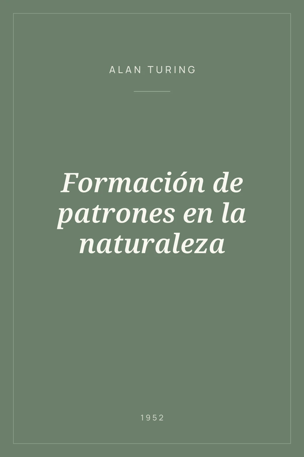 Portada de Formación de patrones en la naturaleza