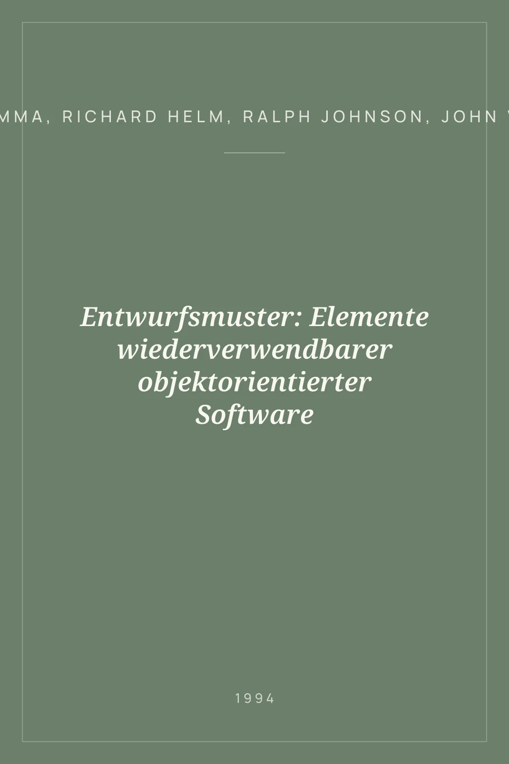 Portada de Entwurfsmuster: Elemente wiederverwendbarer objektorientierter Software