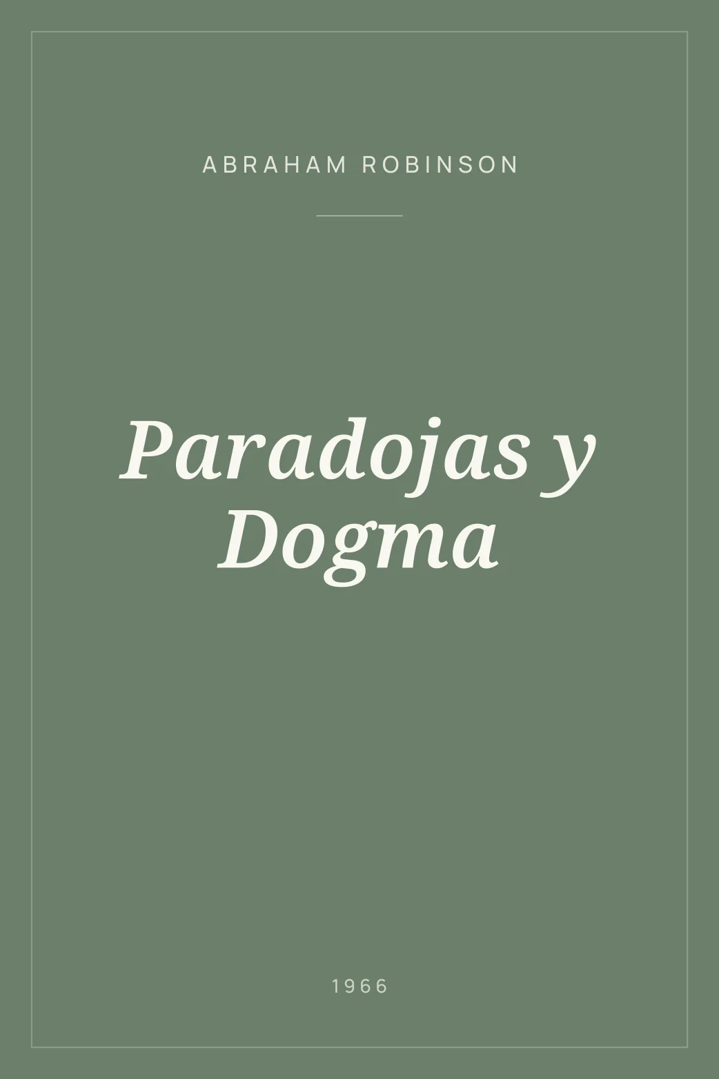 Portada de Paradojas y Dogma