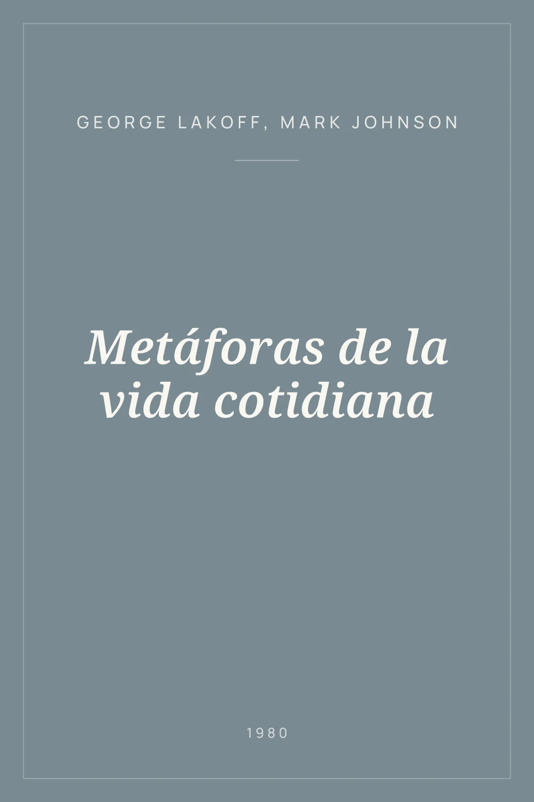 Portada de Metáforas de la vida cotidiana