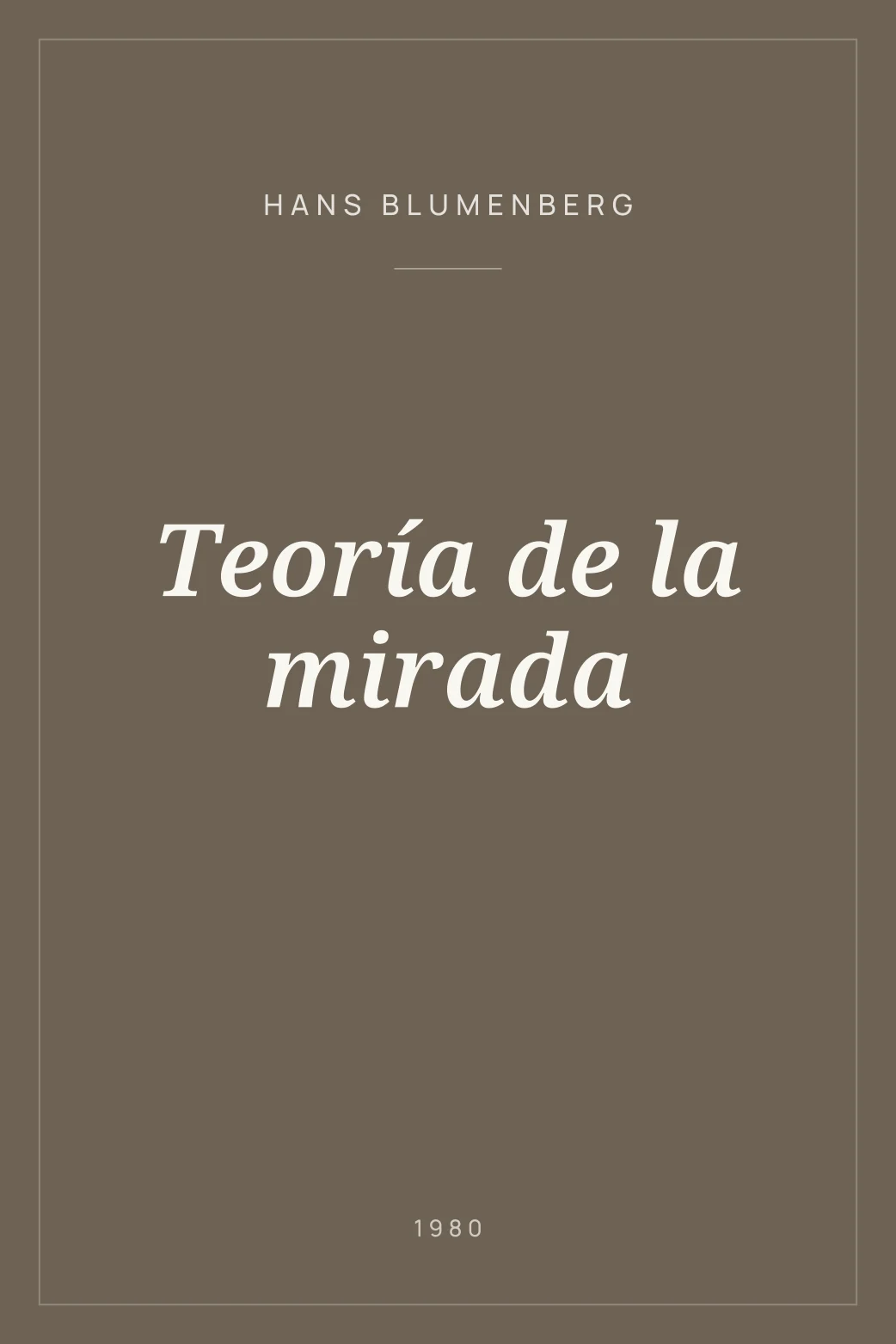 Portada de Teoría de la mirada