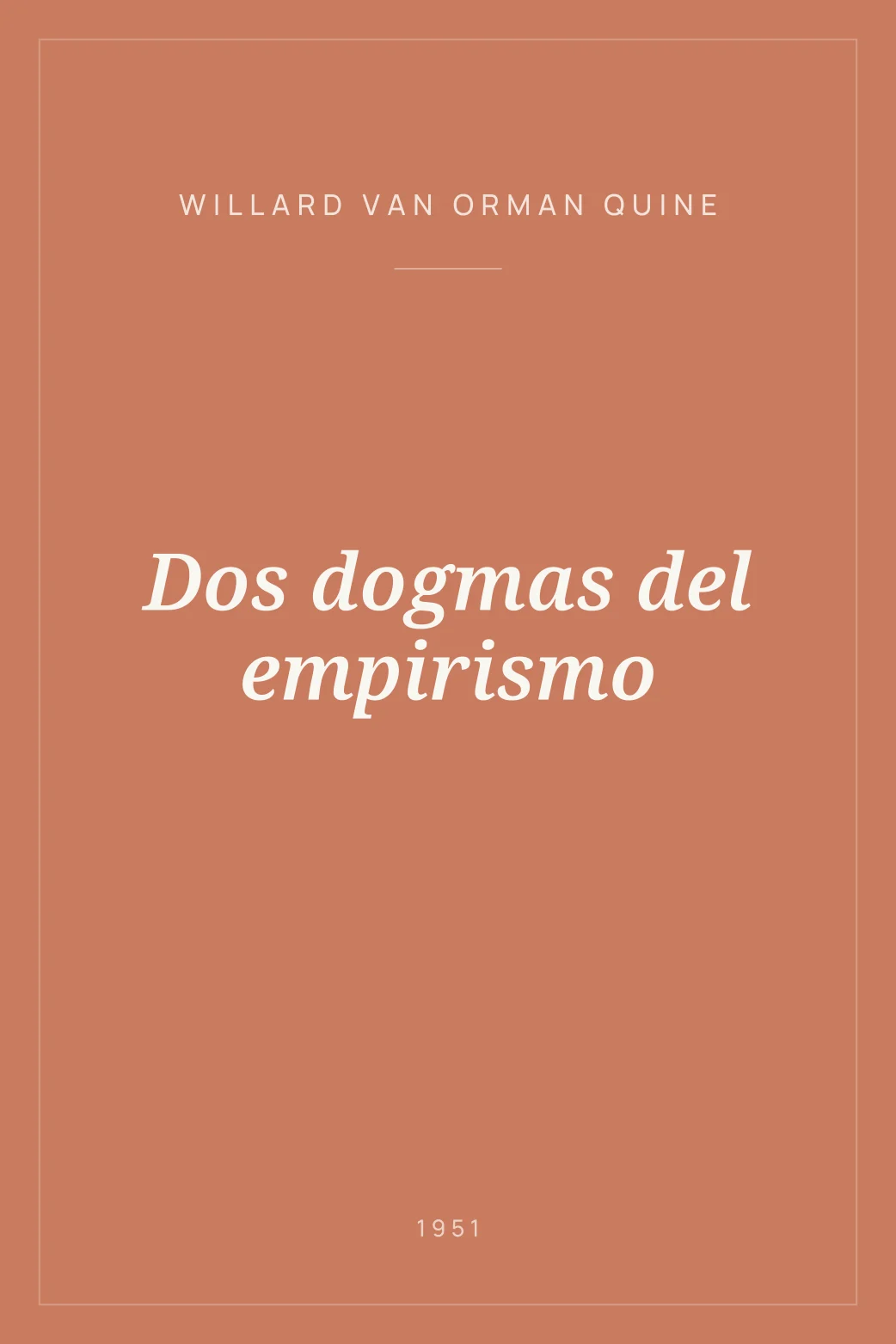 Portada de Dos dogmas del empirismo