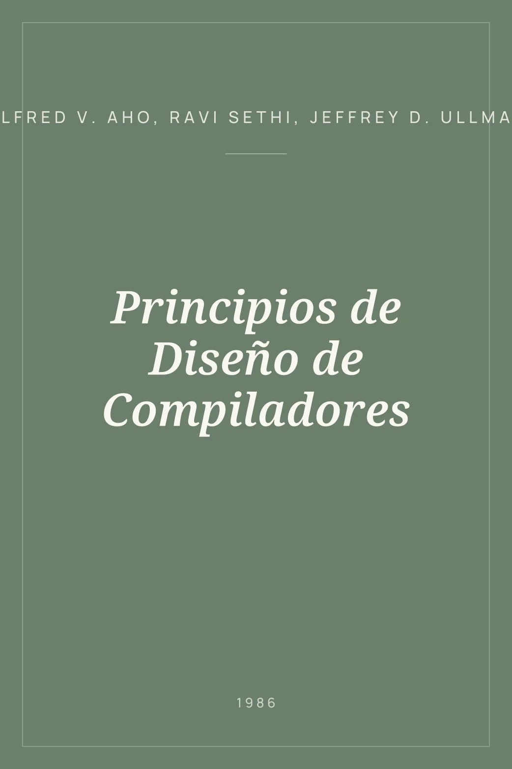 Portada de Principios de Diseño de Compiladores
