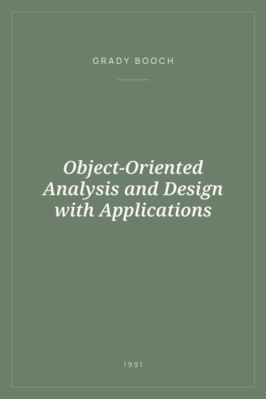 Portada de Object-Oriented Analysis and Design with Applications