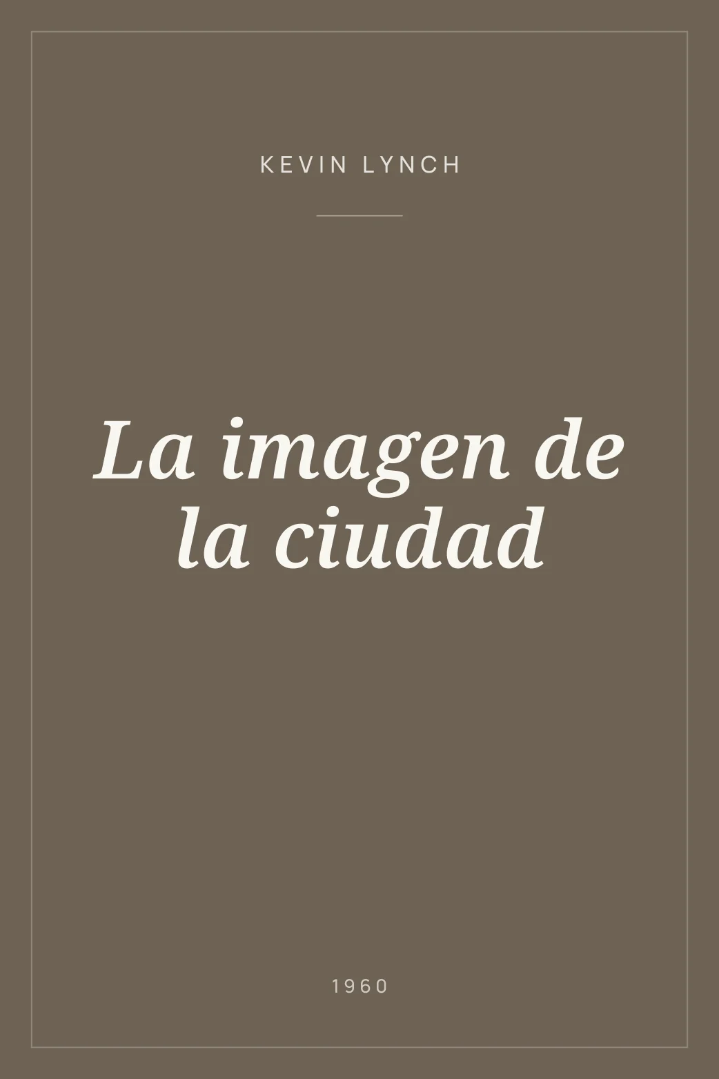 Portada de La imagen de la ciudad