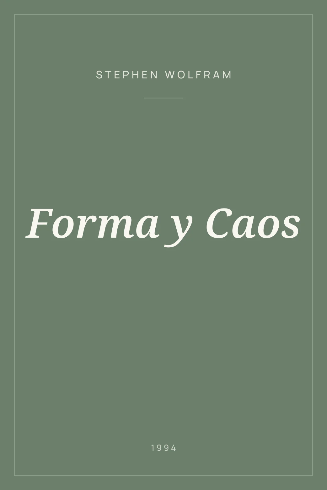 Portada de Forma y Caos