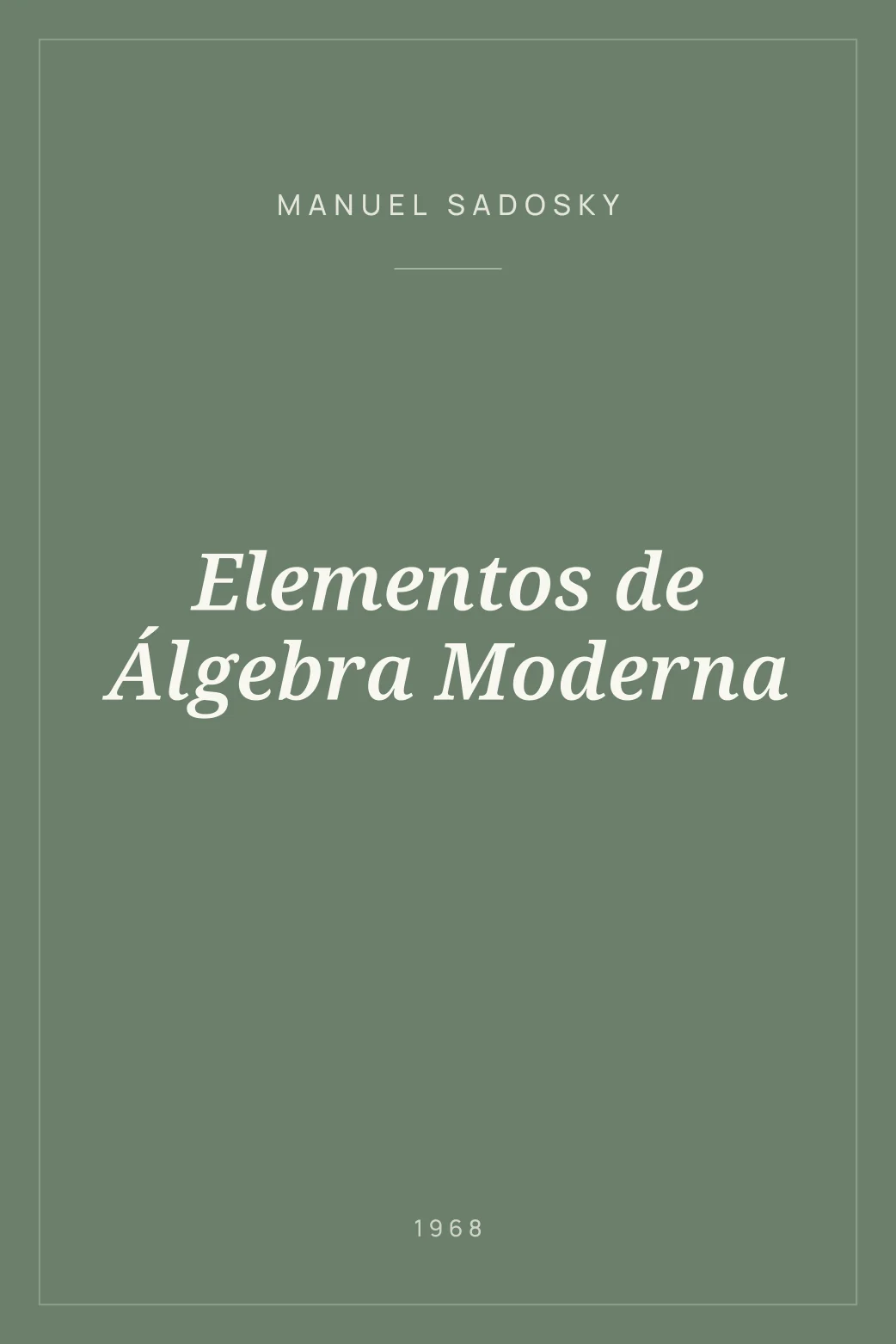 Portada de Elementos de Álgebra Moderna