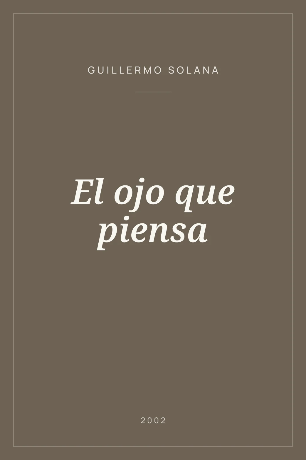 Portada de El ojo que piensa