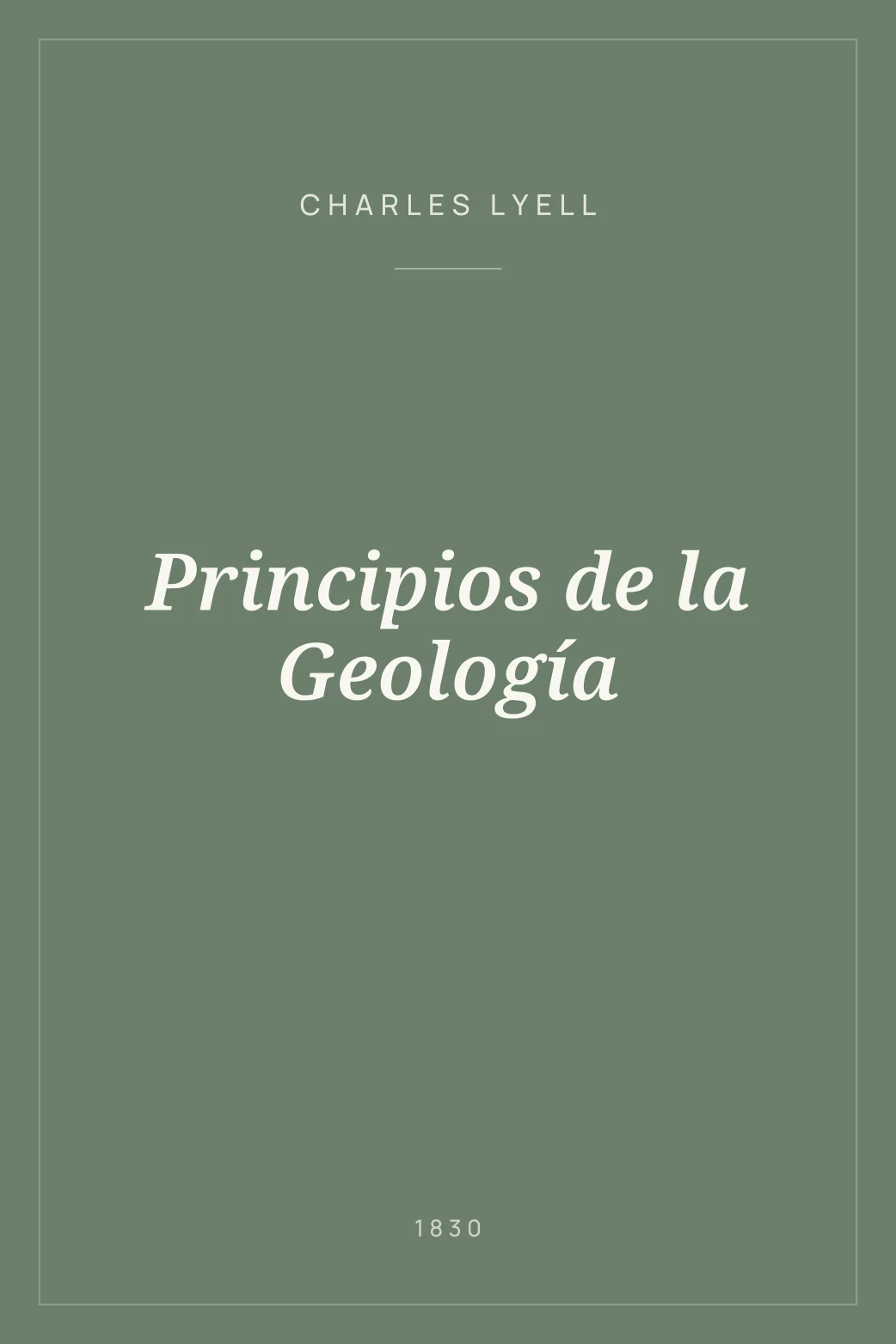 Portada de Principios de la Geología