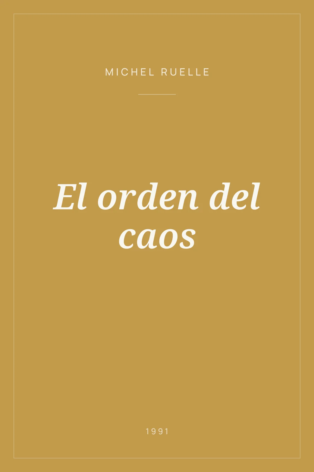 Portada de El orden del caos