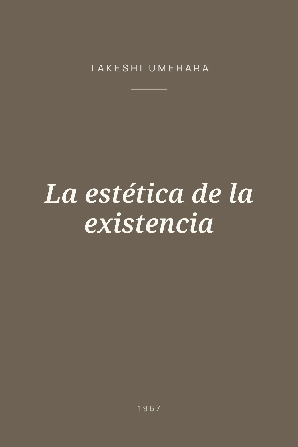 Portada de La estética de la existencia