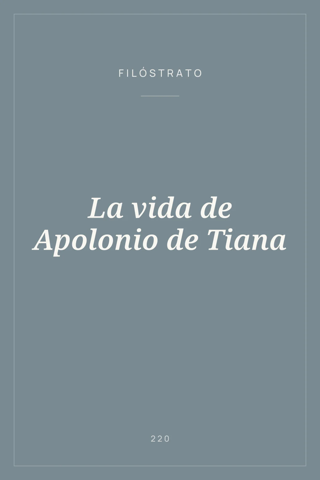Portada de La vida de Apolonio de Tiana