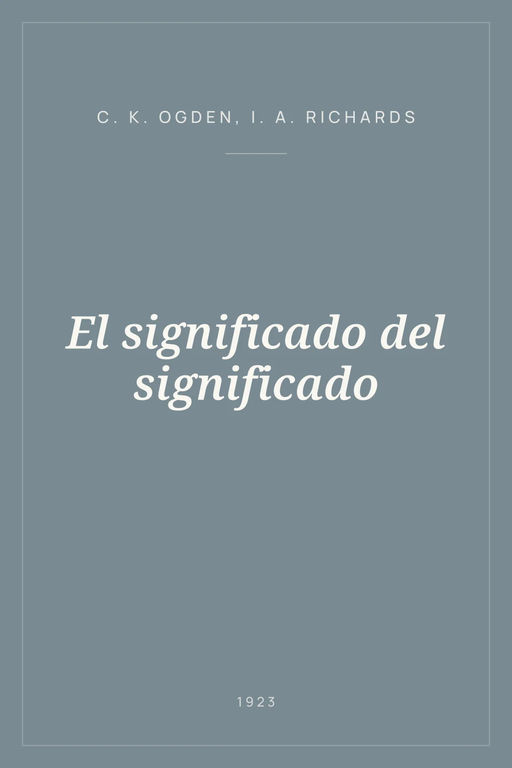 Portada de El significado del significado