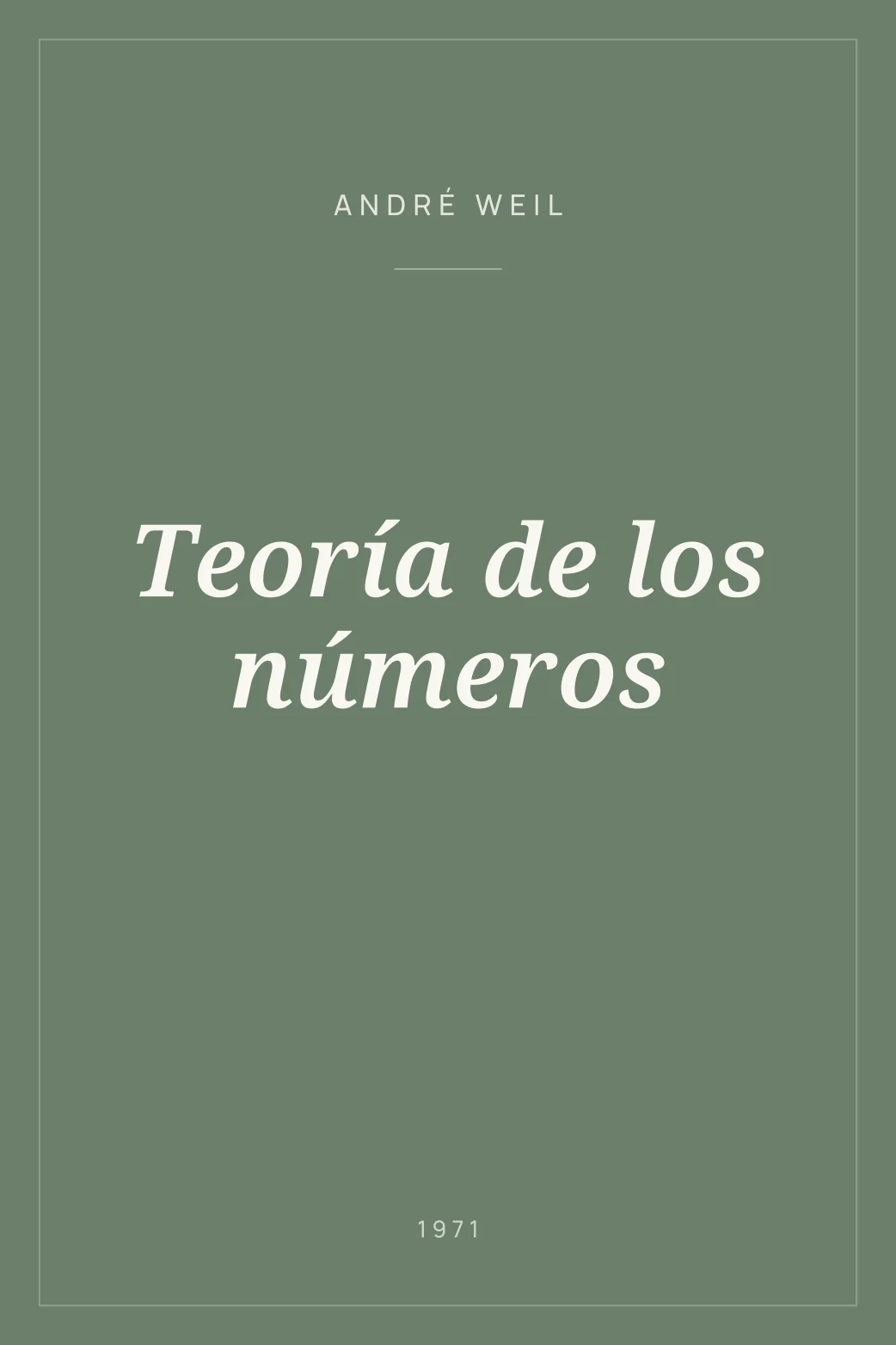 Portada de Teoría de los números