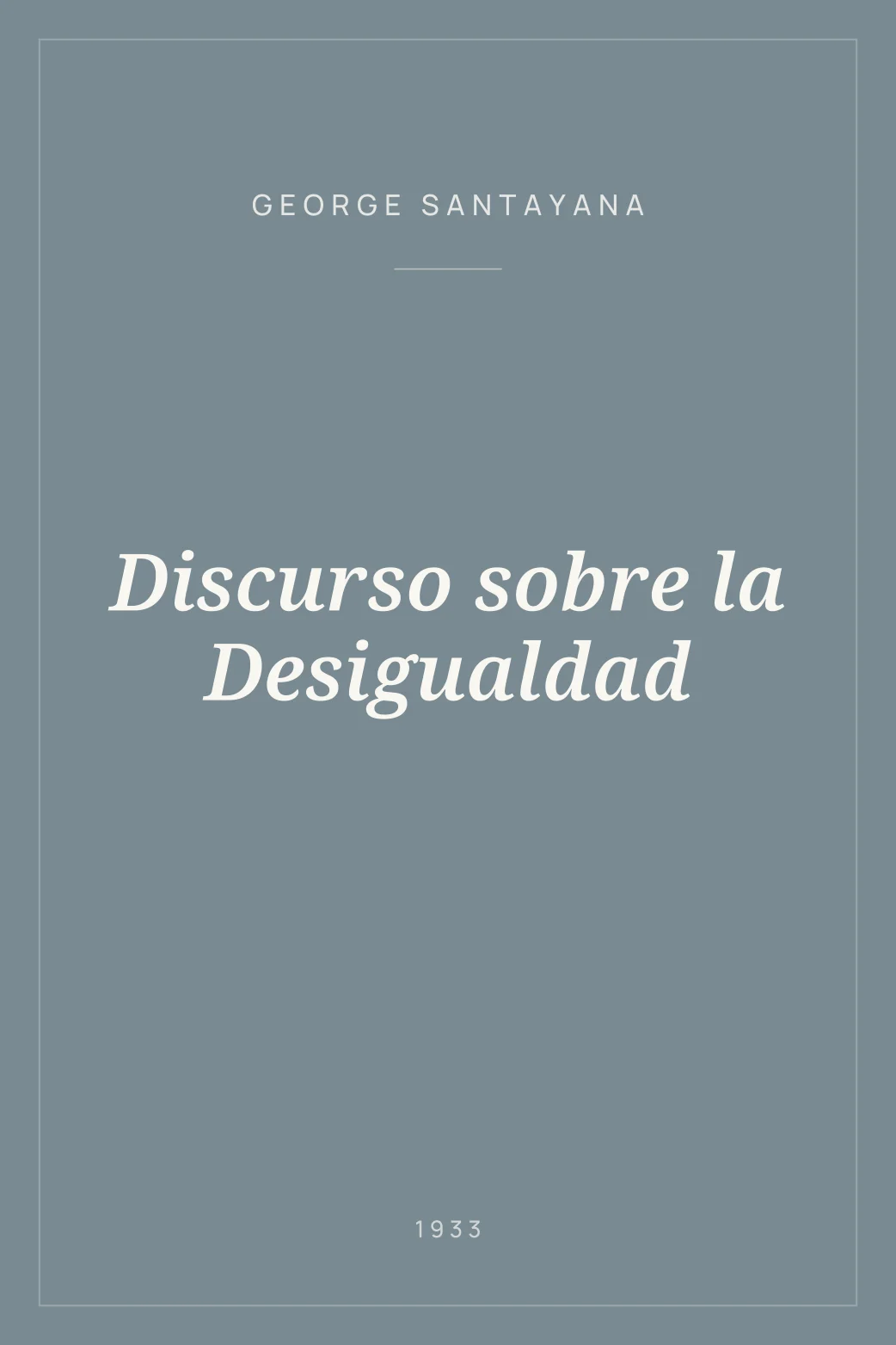 Portada de Discurso sobre la Desigualdad