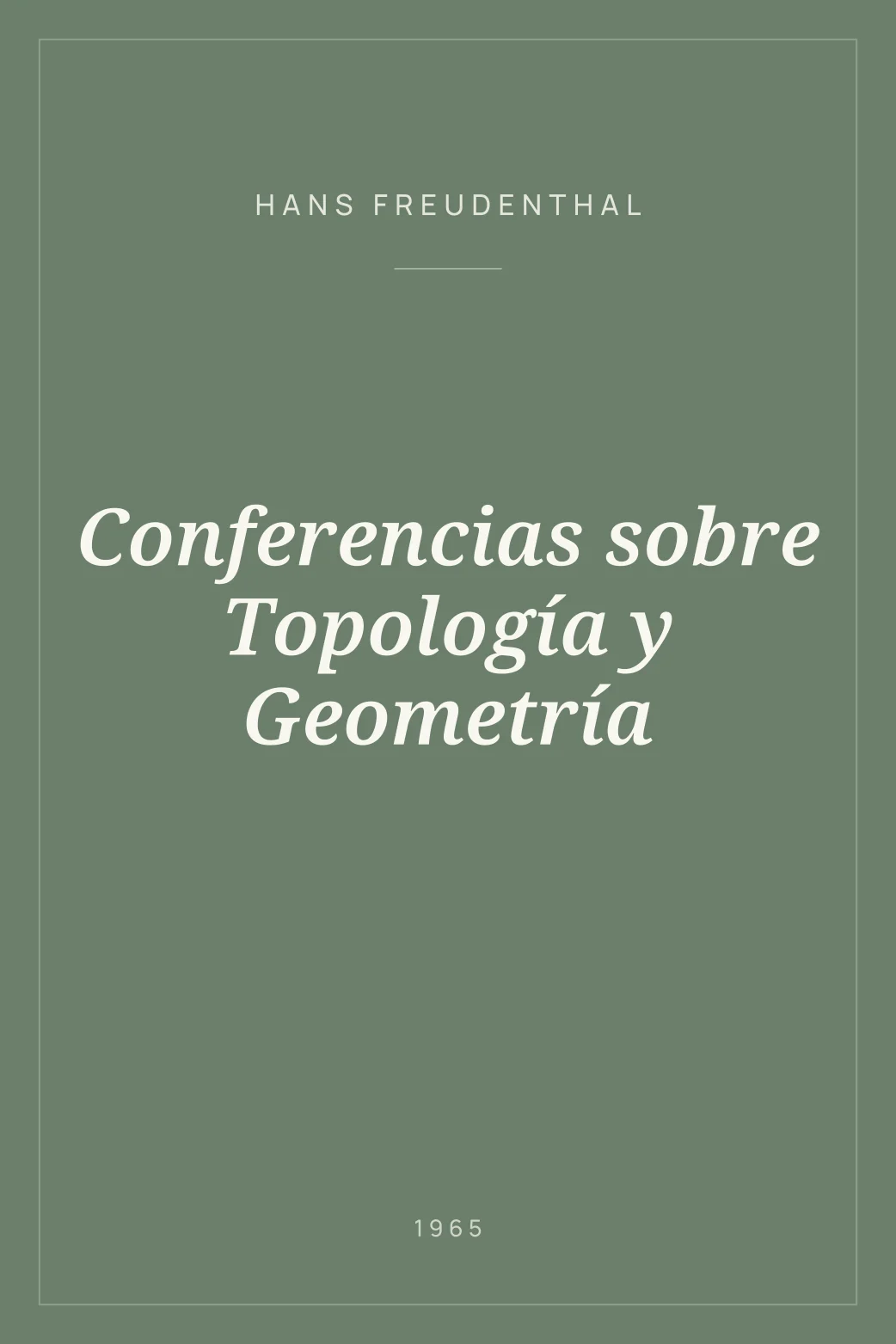 Portada de Conferencias sobre Topología y Geometría