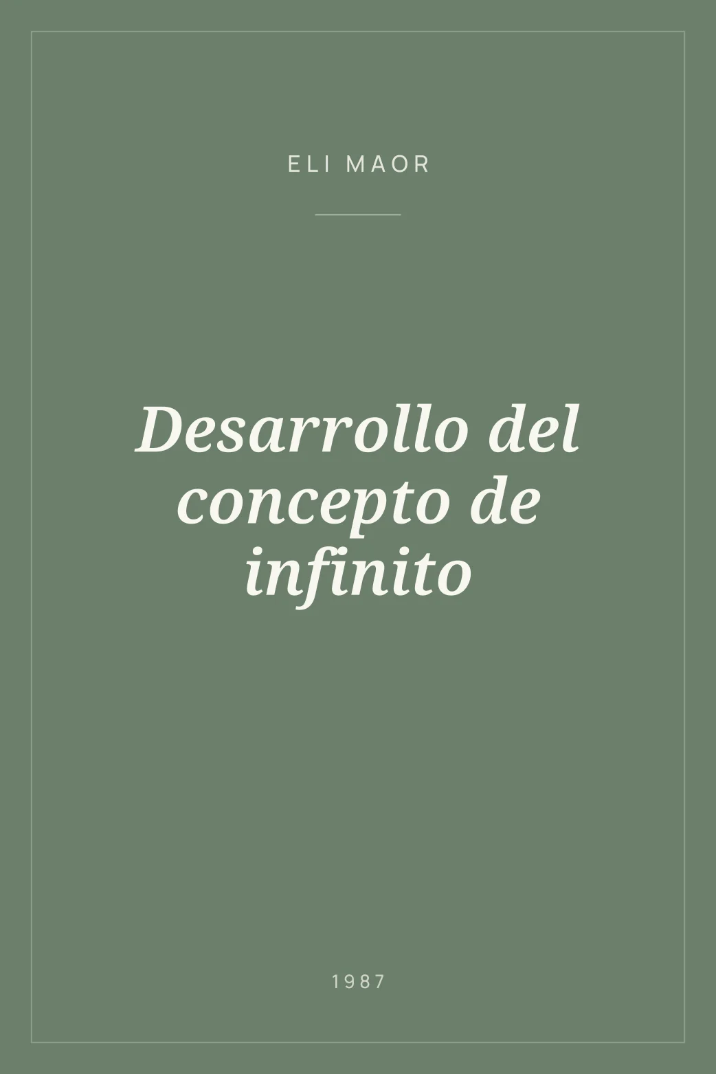 Portada de Desarrollo del concepto de infinito