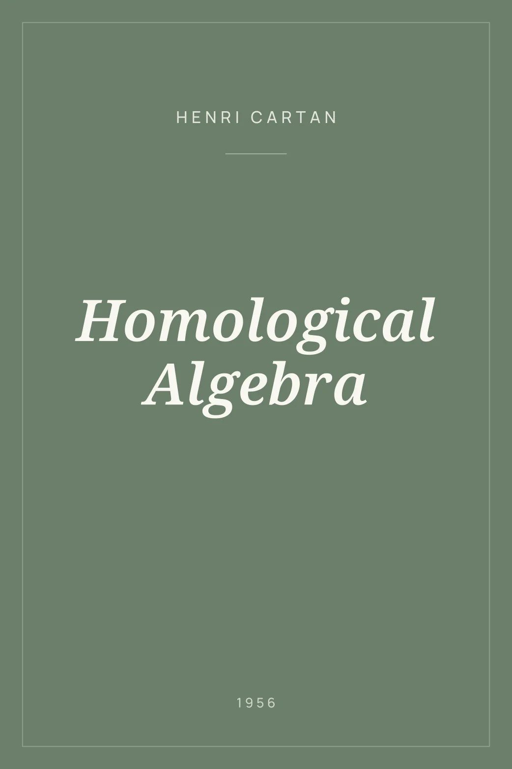 Portada de Homological Algebra
