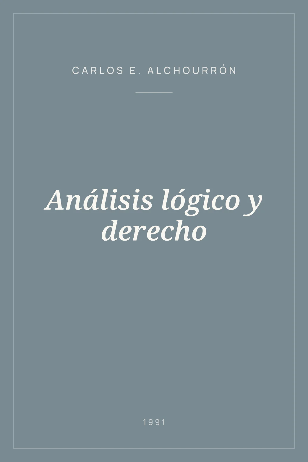 Portada de Análisis lógico y derecho