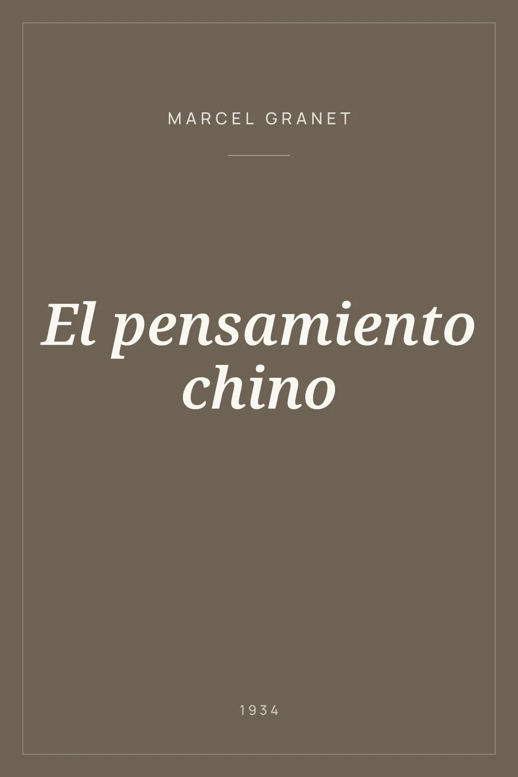 Portada de El pensamiento chino