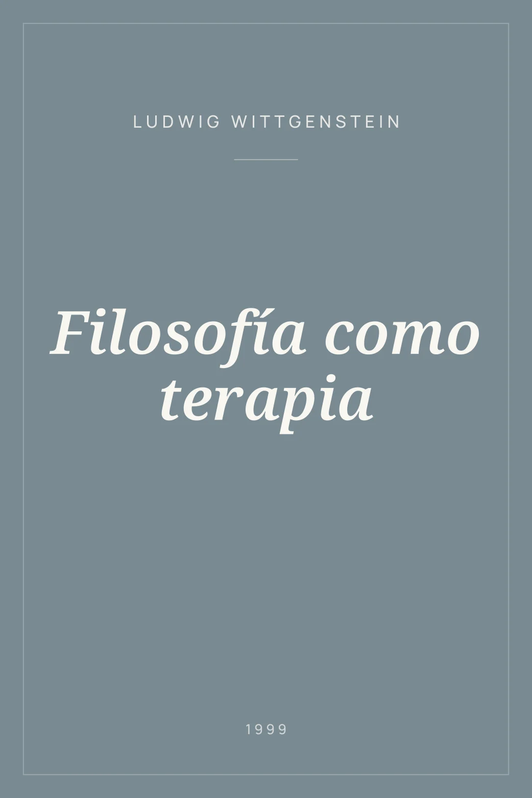 Portada de Filosofía como terapia